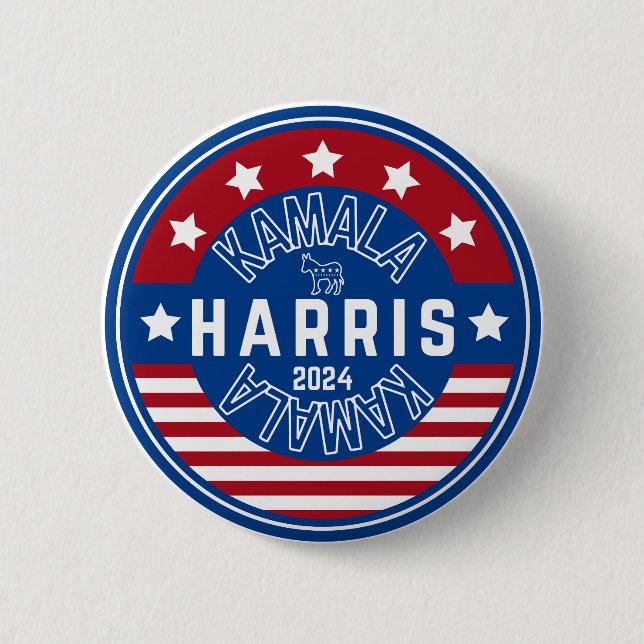 Kamala Harris Madam President 2024 2 Inch Round Button (Front)