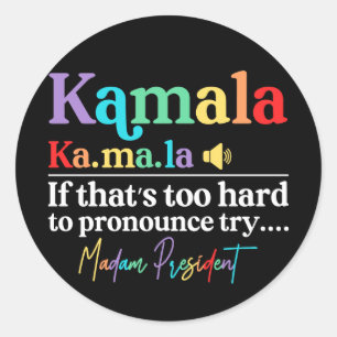 Kamala Harris Madam President Classic Round Sticker