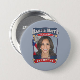Kamala Harris Madame President Card 3 Inch Round Button