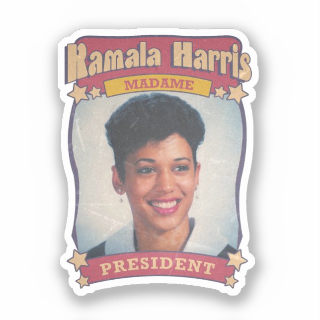 Kamala Harris Madame President Retro Card (Front)