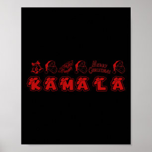 Kamala Harris Merry Christmas Lettering Positive F Poster