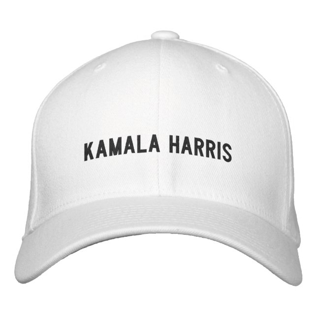 Kamala Harris minimalist typography black white Embroidered Hat (Front)