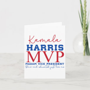 Kamala Harris Mvp Madam Vice President Black And E Card