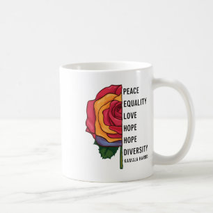 Kamala Harris Peace Love Equality Hope Diversity 1 Coffee Mug