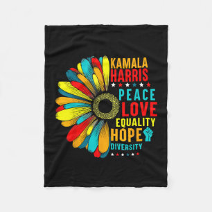 Kamala Harris Peace Love Equality Hope Diversity Fleece Blanket