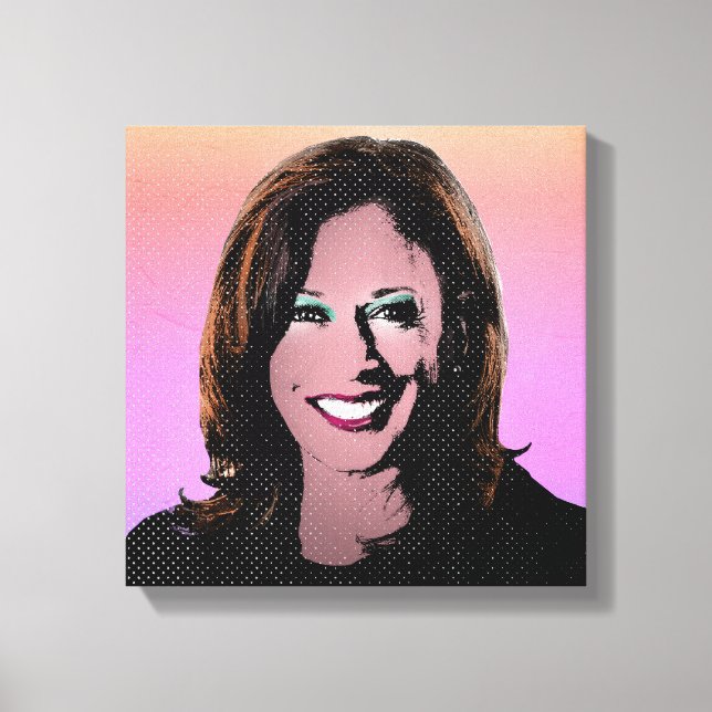 Kamala Harris Pop Art Painting Canvas Print (Front)