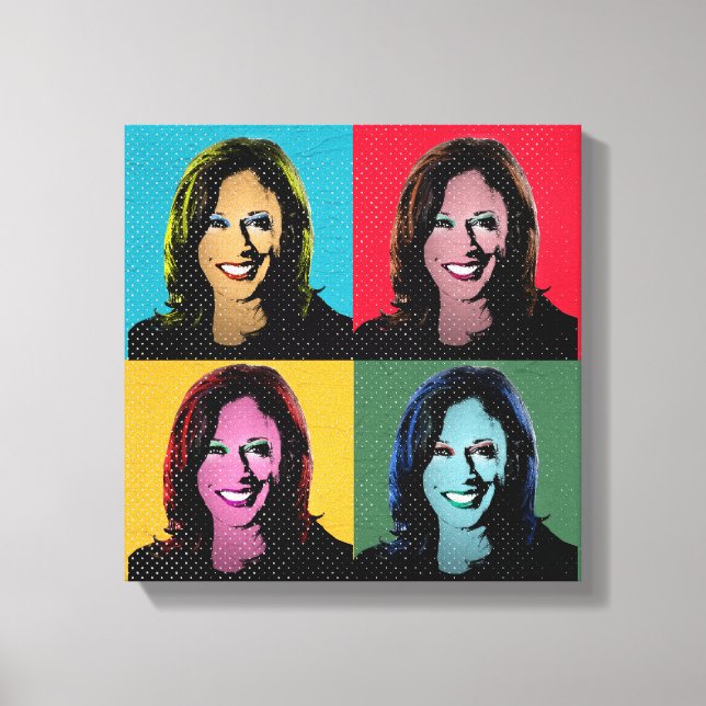 Kamala Harris Pop Art Painting Canvas Print (Front)