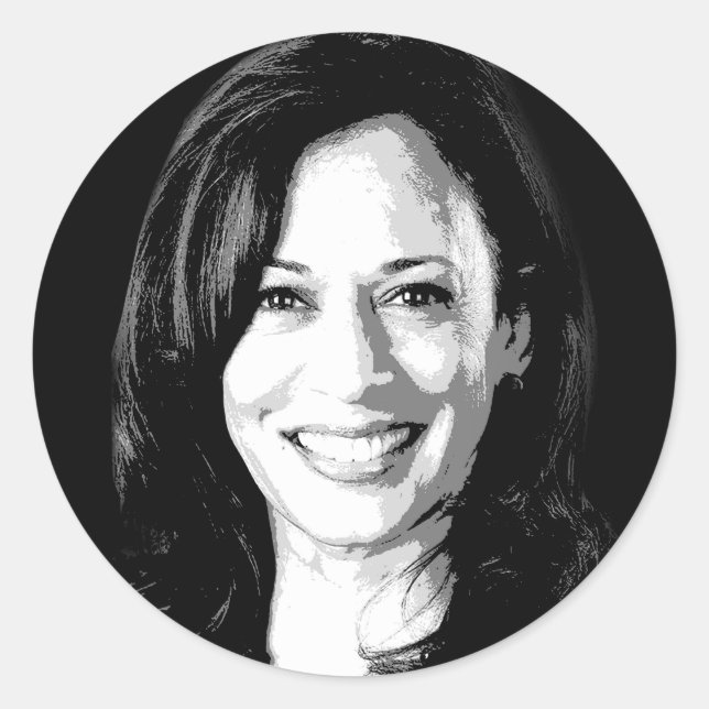 Kamala Harris Portrait Print Classic Round Sticker (Front)