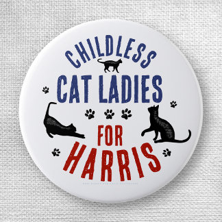 Kamala Harris President 2024 Childless Cat Ladies 1 Inch Round Button