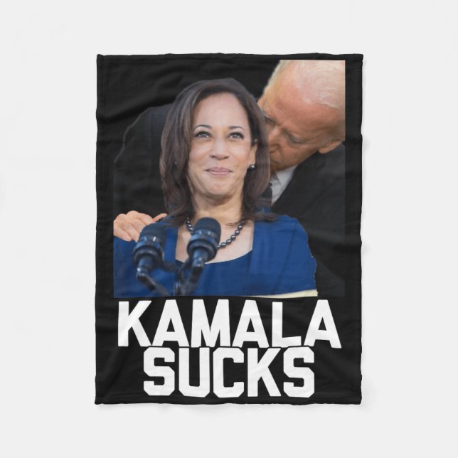 Kamala Harris President Election 2024 Trump Hallow Fleece Blanket (Front)
