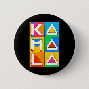Kamala Harris Quilted Support For Harris 2024 Vote 2 Inch Round Button