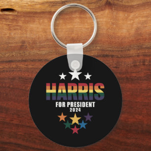 Kamala Harris Rainbow Gay Pride LGBT Election 2024 Keychain