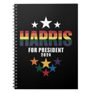 Kamala Harris Rainbow Gay Pride LGBT Election 2024 Notebook