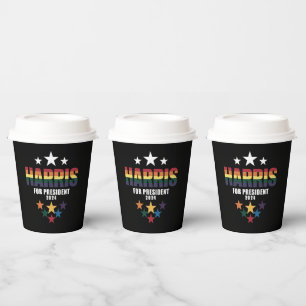Kamala Harris Rainbow Gay Pride LGBT Election 2024 Paper Cups