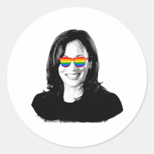 Kamala Harris Rainbow Sunglasses Classic Round Sticker