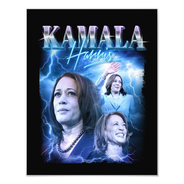 Kamala Harris Retro 90s Style Photo Print (Front)