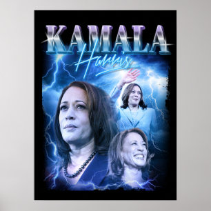 Kamala Harris Retro 90s Style Poster