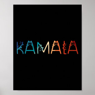 Kamala-harris Retro Cat Lettering Positive Funny  Poster