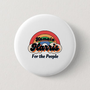 Kamala Harris Retro Rainbow Design 2 Inch Round Button