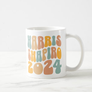 Kamala Harris Shapiro Wavy Text Retro Trendy Coffee Mug