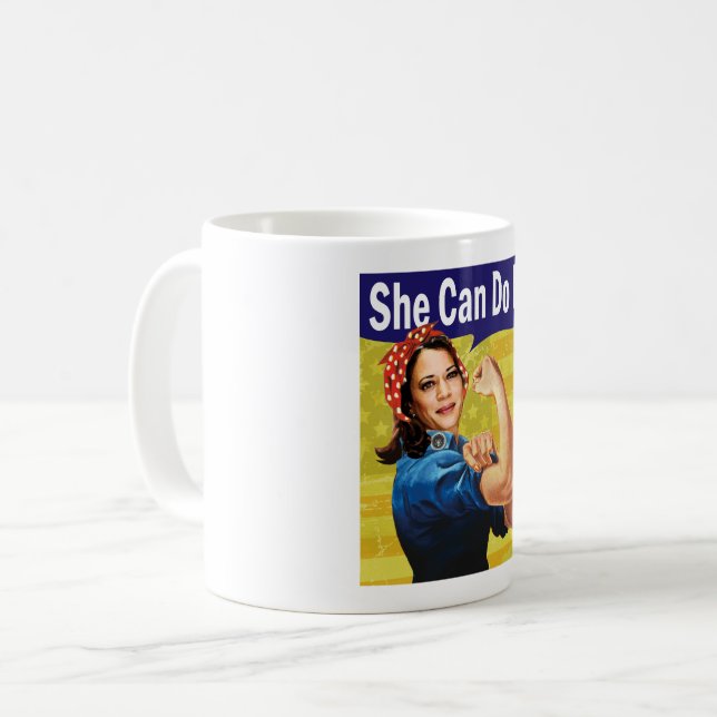 Kamala Harris She Can Do It! Mug (Front Left)