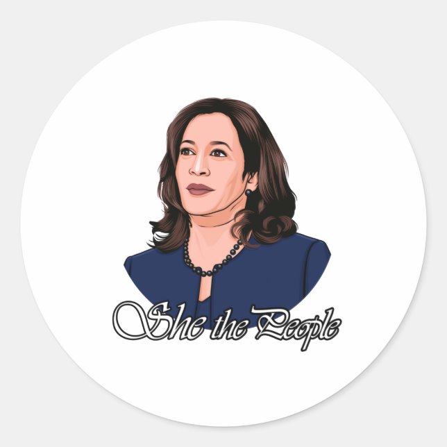 KAMALA HARRIS - She The People Classic Round Sticker (Front)