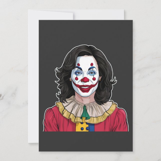 Kamala Harris Spooky Halloween Clown Election 2024 Invitation (Front)