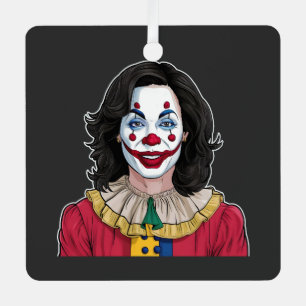 Kamala Harris Spooky Halloween Clown Election 2024 Metal Ornament