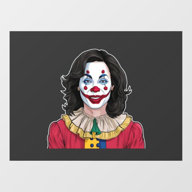 Kamala Harris Spooky Halloween Clown Election 2024 Window Cling (Sheet)