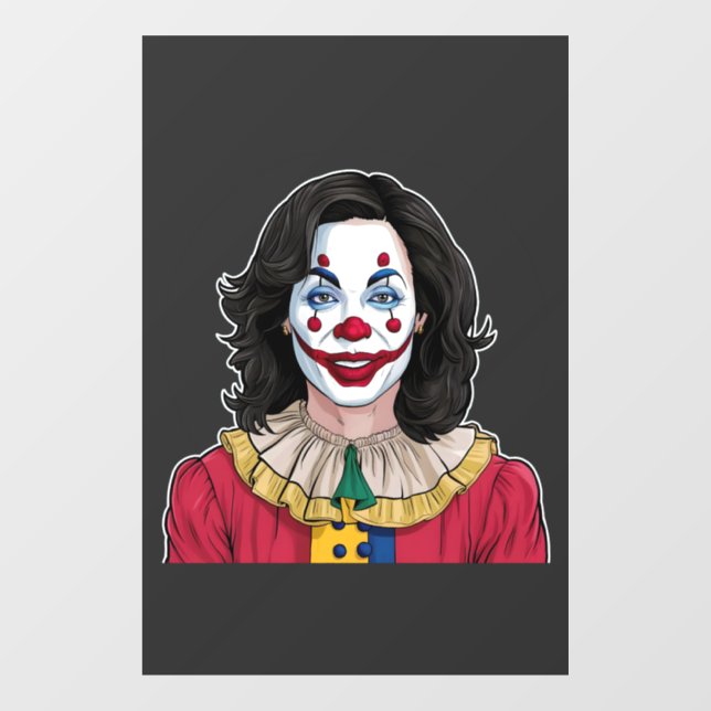 Kamala Harris Spooky Halloween Clown Election 2024 Window Cling (Sheet)