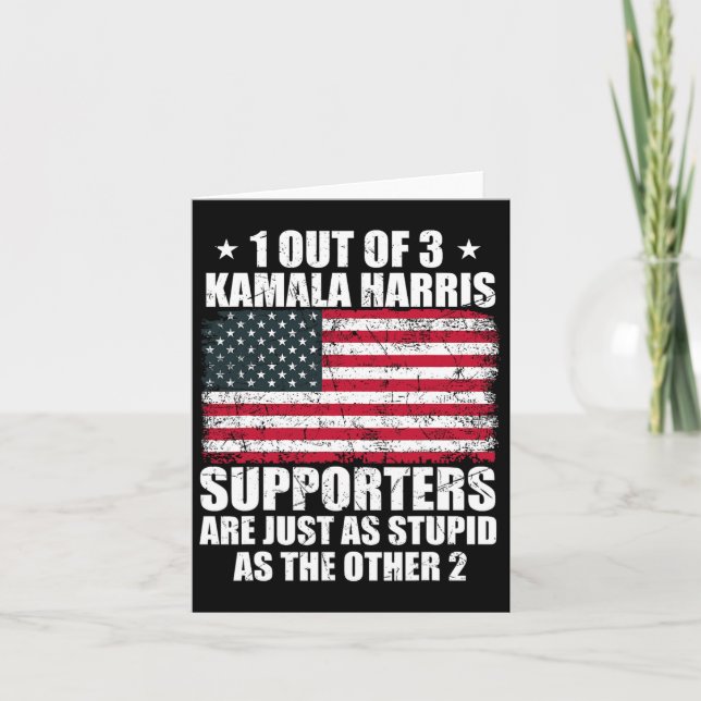Kamala Harris Stupid Joke American Flag Usa Funny  Card (Front)