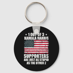 Kamala Harris Stupid Joke American Flag Usa Funny  Keychain