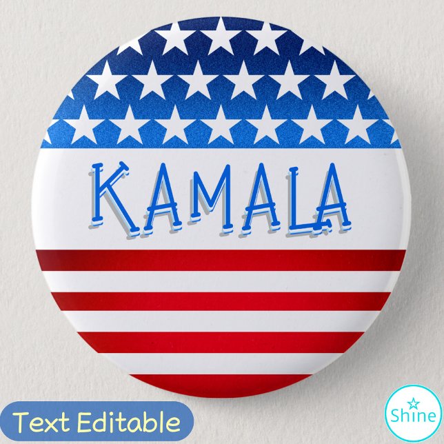 Kamala Harris Supporter Volunteer Fans Custom Text 2 Inch Round Button (Creator Uploaded)