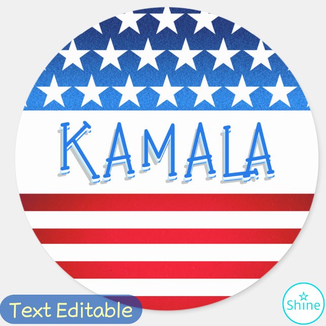 Kamala Harris Supporter Volunteer Fans Custom Text Classic Round Sticker (Creator Uploaded)