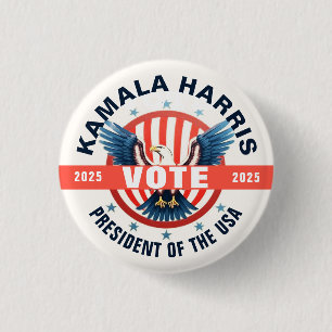 Kamala Harris Template for Elections 1 Inch Round Button