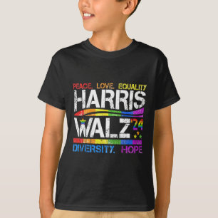 Kamala Harris Tim W 2024 Peace Lgbt Harris W Waltz T-Shirt
