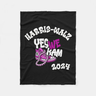 Kamala Harris Tim W 2024 yes We Kam Purple White T Fleece Blanket