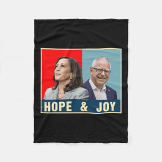 Kamala Harris Tim Walz 2024 Hope And Joy  Fleece Blanket