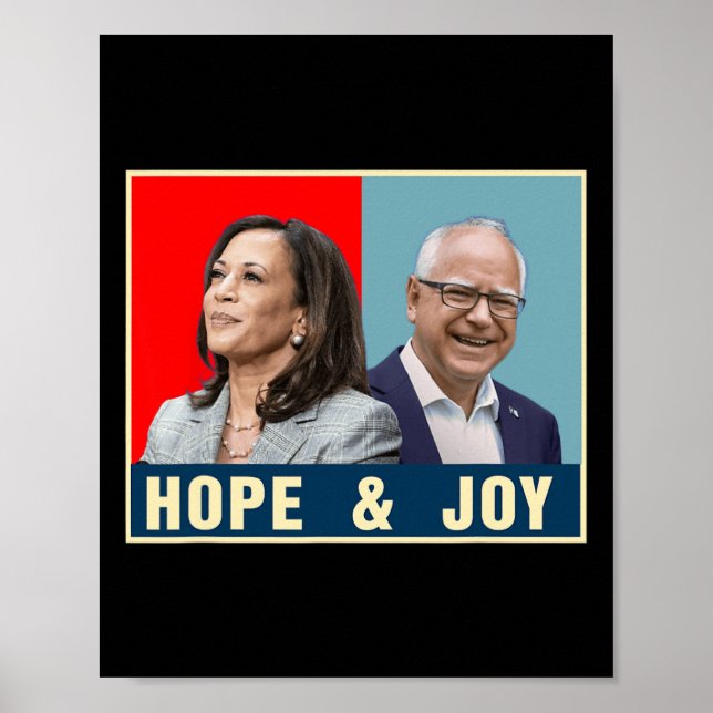 Kamala Harris Tim Walz 2024 Hope And Joy  Poster (Front)