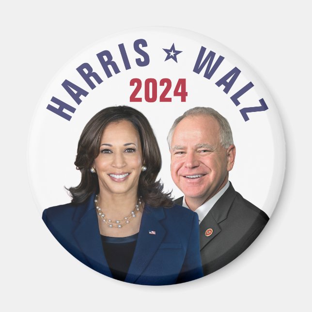 Kamala Harris Tim Walz 2024 President Vice Photos Magnet (Front)