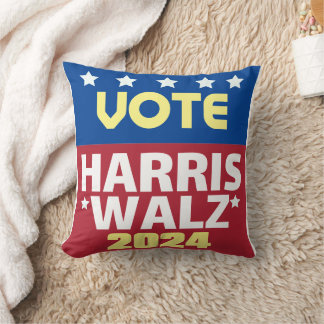 Kamala Harris Tim Walz 2024 Throw Pillow