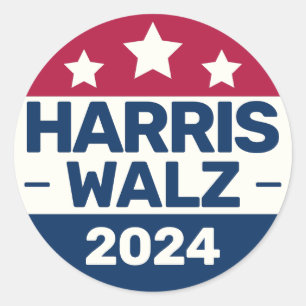 Kamala Harris Tim Walz campaign 2024 Presidetial Classic Round Sticker