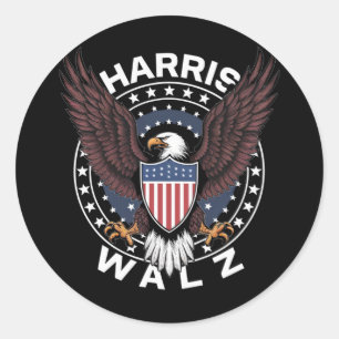Kamala Harris Tim Walz Waltz 2024 Election Classic Round Sticker