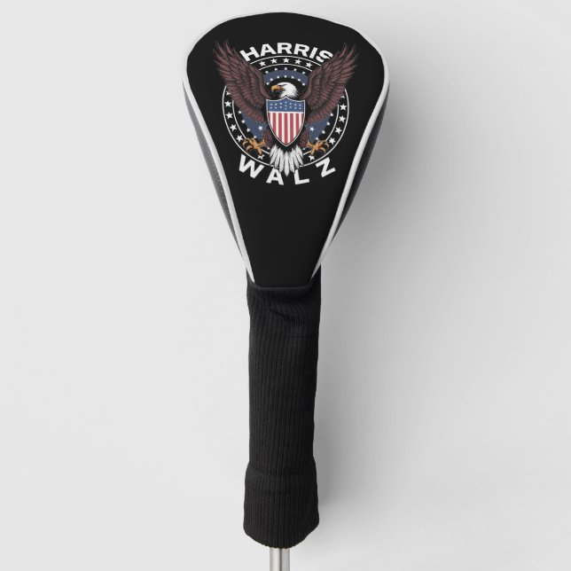 Kamala Harris Tim Walz Waltz 2024 Election Golf Head Cover (Front)
