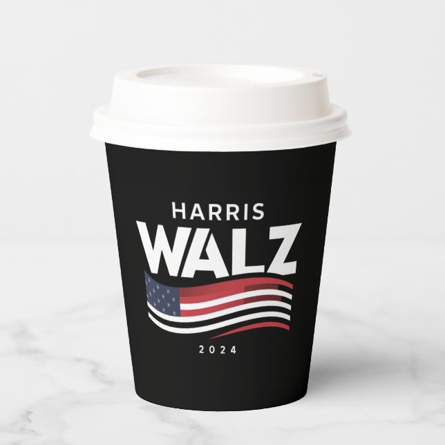 Kamala Harris Tim Walz Waltz 2024 Election Paper Cups (Front)