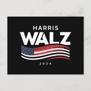 Kamala Harris Tim Walz Waltz 2024 Election Postcard