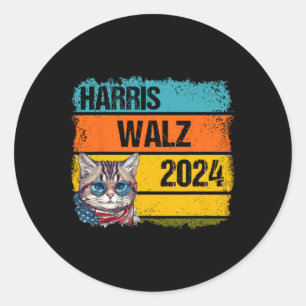 Kamala Harris Tim Walz Waltz Harris Walz Waltz 202 Classic Round Sticker