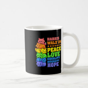 Kamala Harris Tim Wheimer 2024 Peace Cat Lgbt Harr Coffee Mug