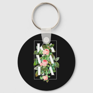 Kamala Harris Vintage Floral Feminine First Female Keychain