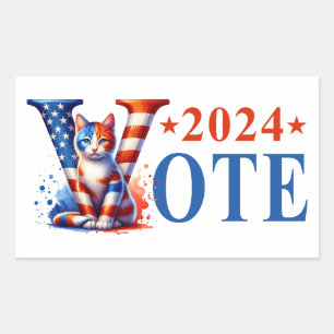 Kamala Harris Vote 2024 Cat Patriotic Sticker